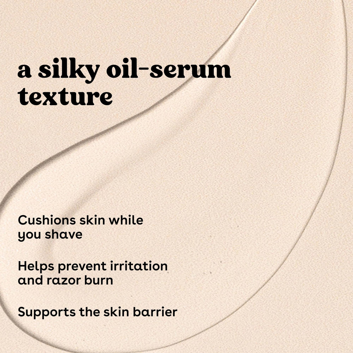 Application of Eos Cashmere Shave Oil on skin