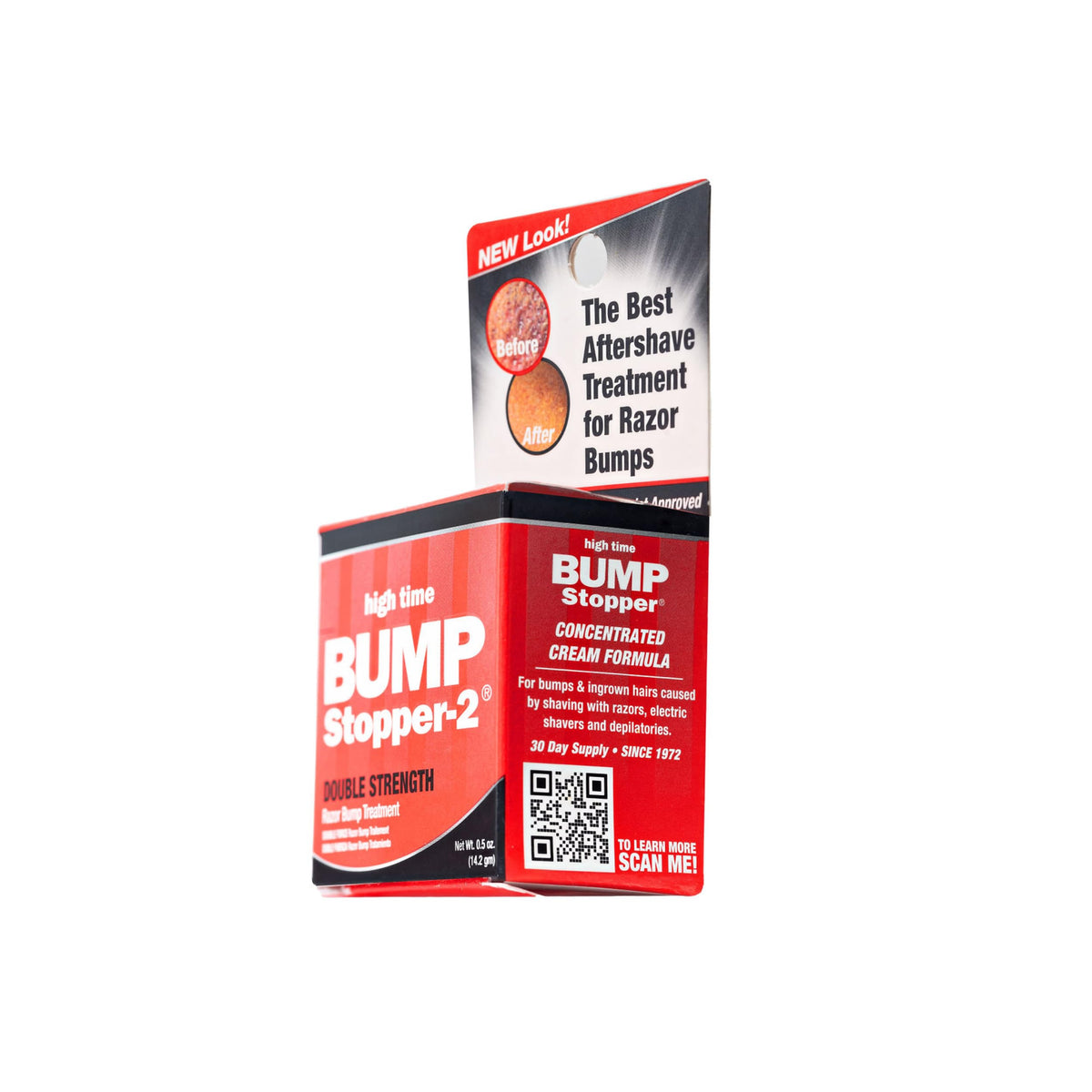 High Time Bump Stopper 2 double strength ingrown hair cream twin pack display.