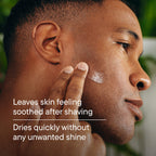 Lightweight non greasy men's post shave moisturizer with cucumber extract.