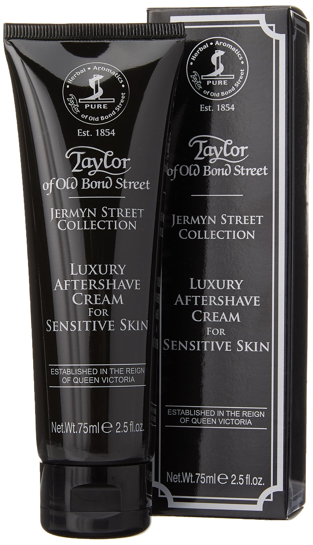 Authentic Taylor of Old Bond Street alcohol free sensitive skin aftershave cream packaging box