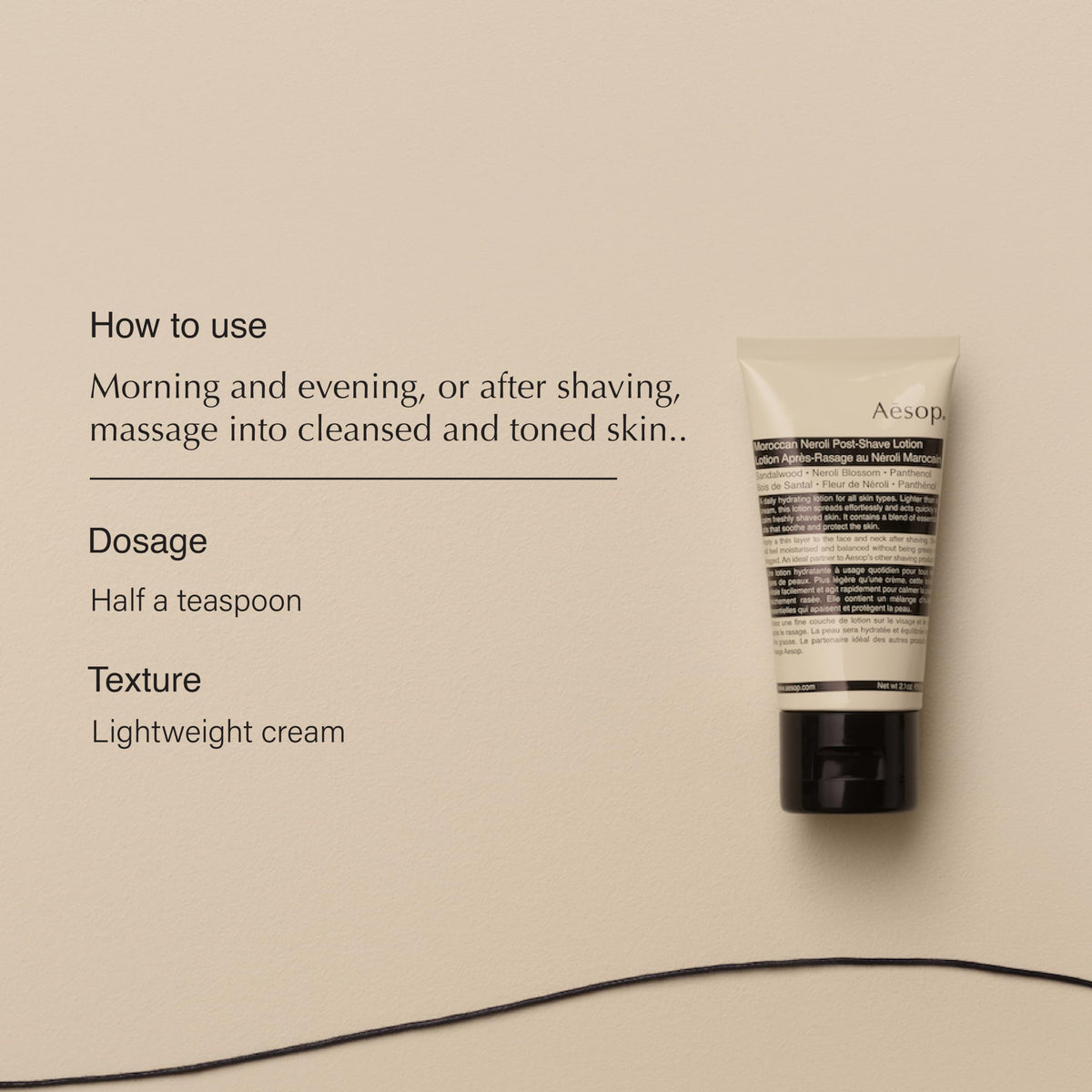Aesop unisex daily hydrating post shave lotion aluminium tube
