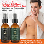 LEPONIX luxury aftershave lotion in Sandalwood scent for post shave hydration.