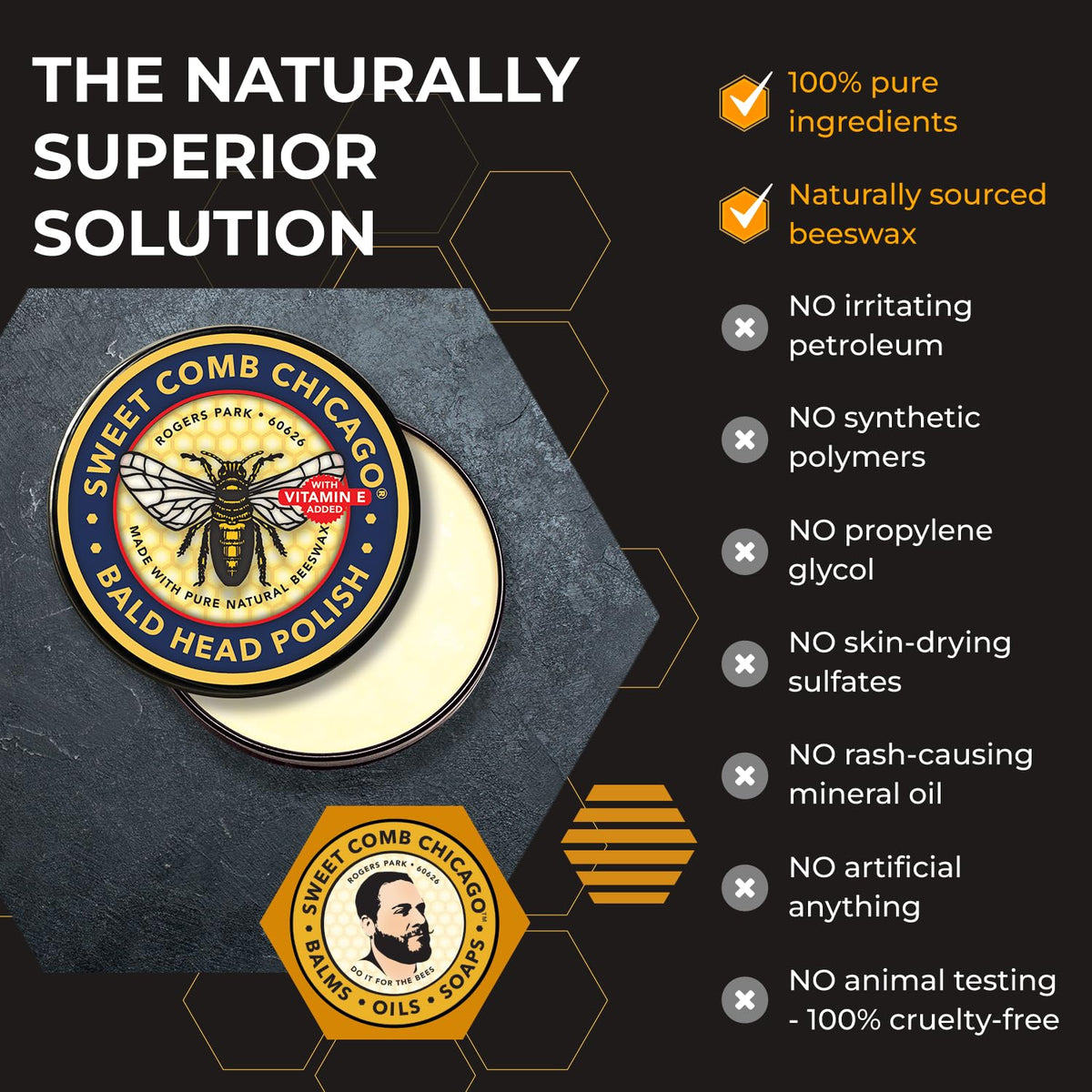 Beeswax aftershave balm for men premium scalp care solution