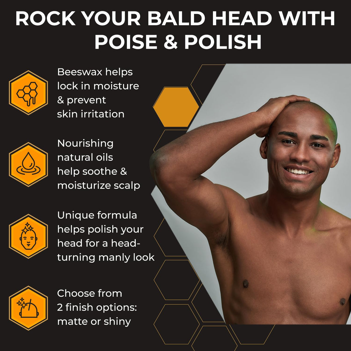 Mens matte and shiny finish head polish styling cream