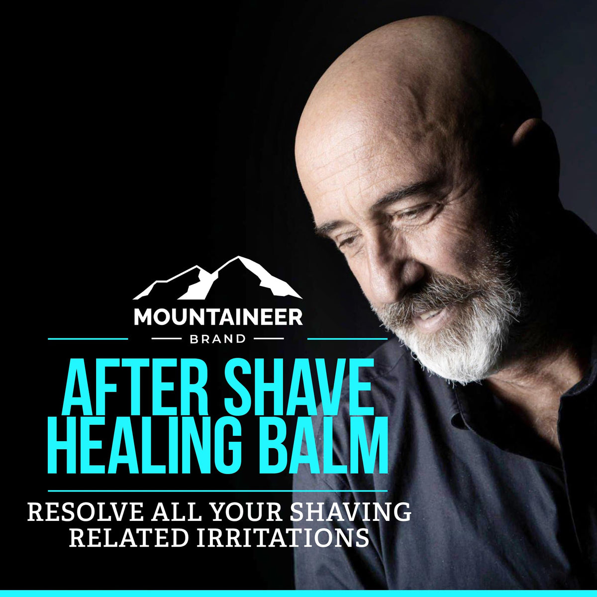Two ounce jar of Mountaineer Brand premium post shave cooling balm