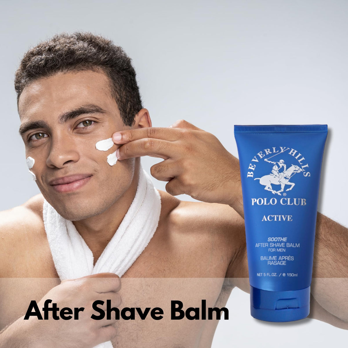 BHPC Active Sport post shave lotion bottle showcasing the lavender and citrus fragrance notes