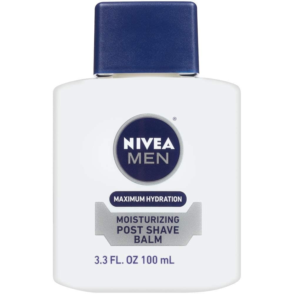Two bottles of Nivea Men Replenishing aftershave lotion displayed together showing product labels and size details