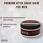 Alcohol free aftershave balm for men placed on a clean background highlighting its smooth cream texture.