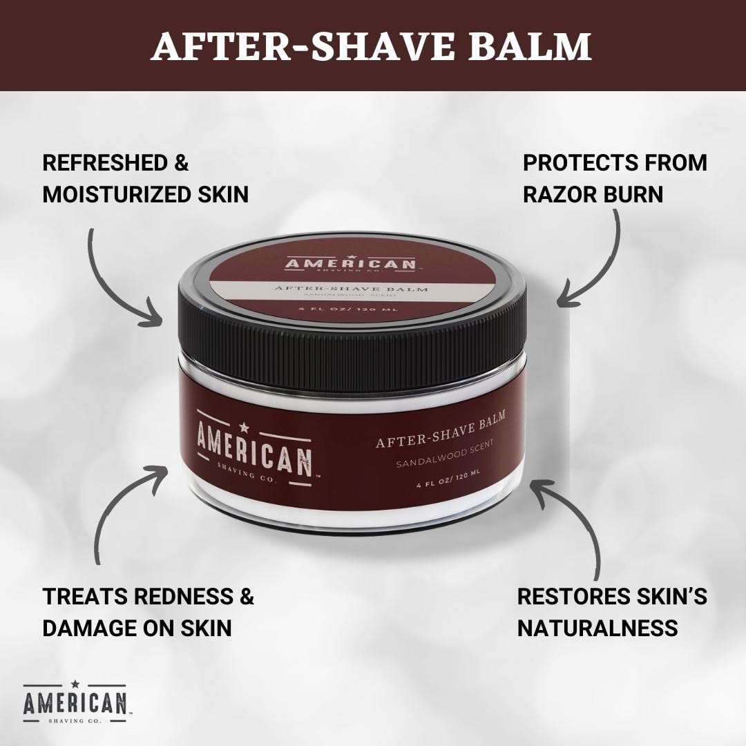 Imported American Shaving Co daily grooming balm for a smooth post shave routine.