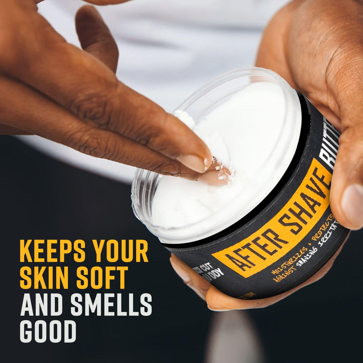 The Cut Buddy vegan aftershave formula with witch hazel and shea butter