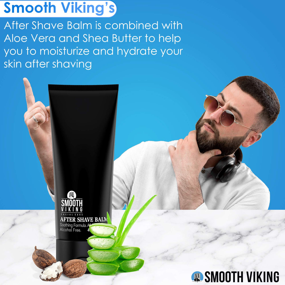 Smooth Viking natural ingredient aloe vera and shea butter skincare formula