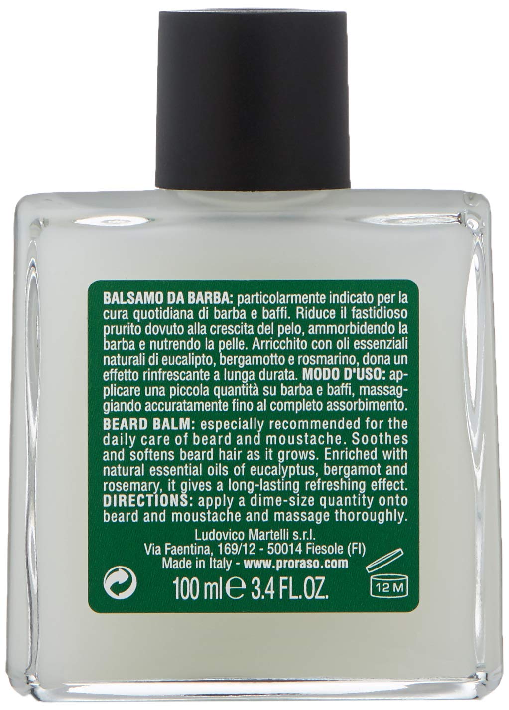 Creamy consistency of Proraso eucalyptus beard balm on fingertips