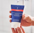 Speick Men Sensitive After Shave Lotion texture closeup showing non-greasy cream formula