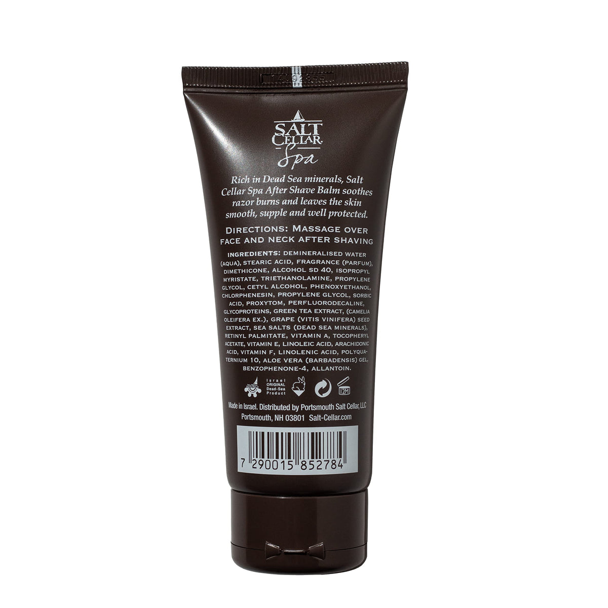 Salt Cellar Spa Men's Aftershave Balm showing the texture of the white natural lotion