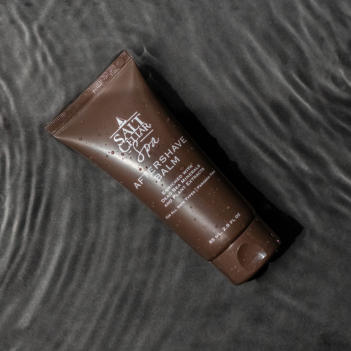 Salt Cellar paraben free post shave balm displaying the organic botanical extracts ingredients