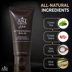 Salt Cellar natural men's grooming after shave balm tube showcasing product size details