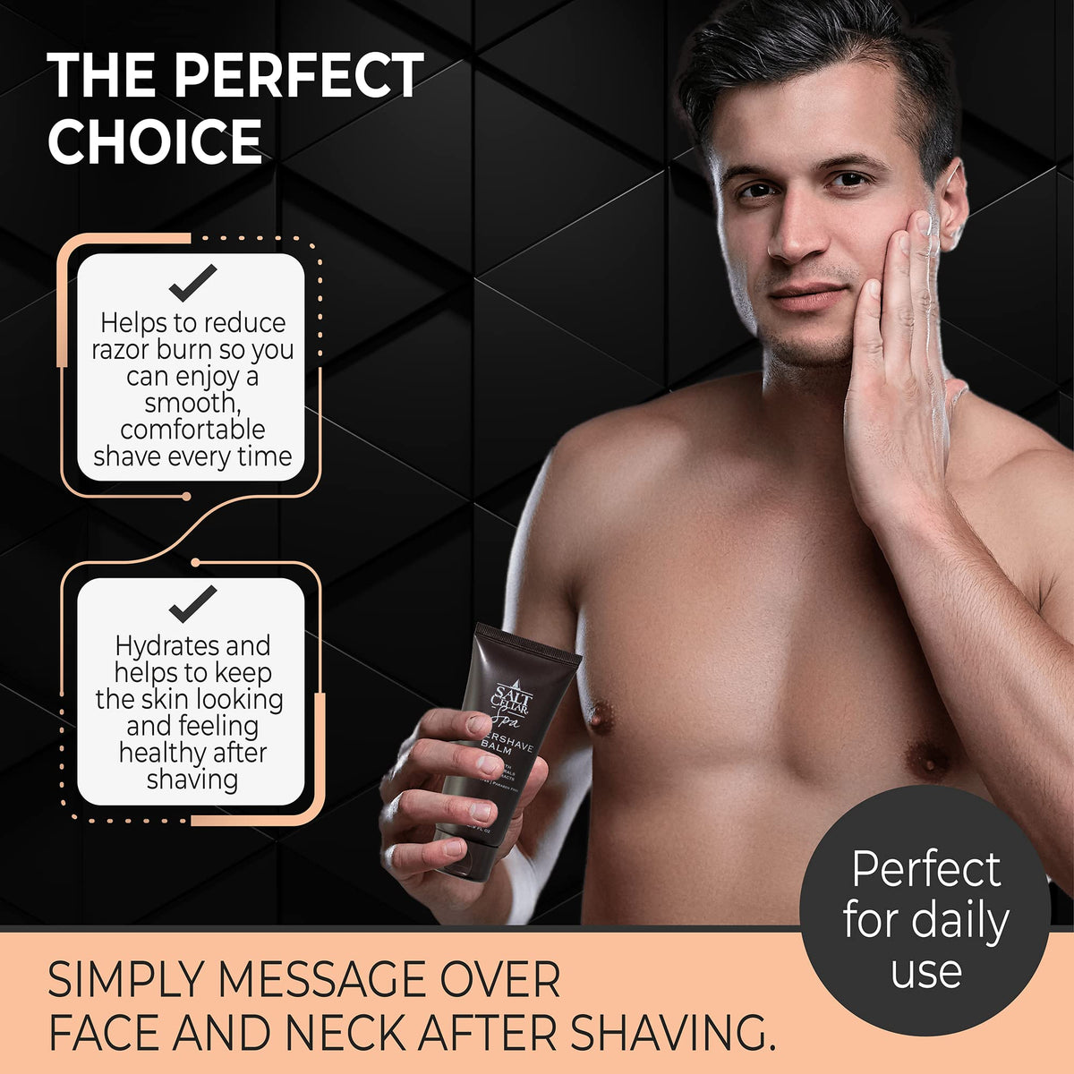 Salt Cellar Dead Sea minerals aftershave balm highlighted against a clean background