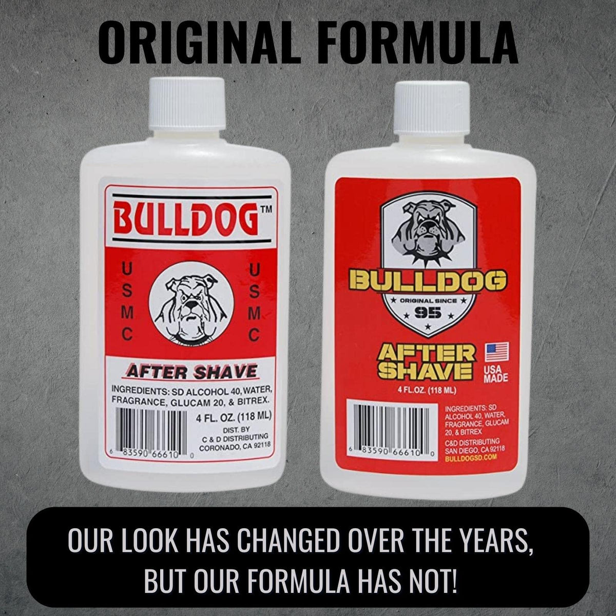 Authentic USA imported Bulldogs military goods aftershave splash for men.