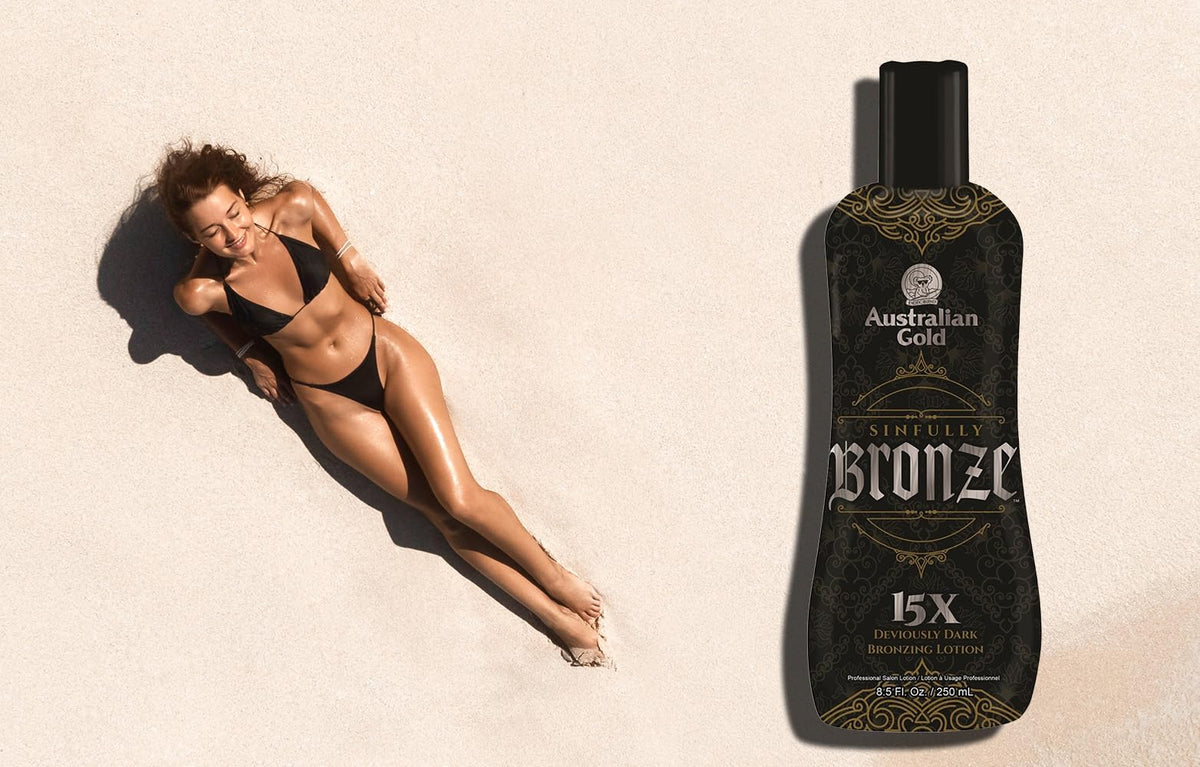 Australian Gold 15x Deep Dark Bronzing Tanning Lotion packaging details
