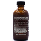 Alcohol free natural men aftershave showing product label and ingredients list