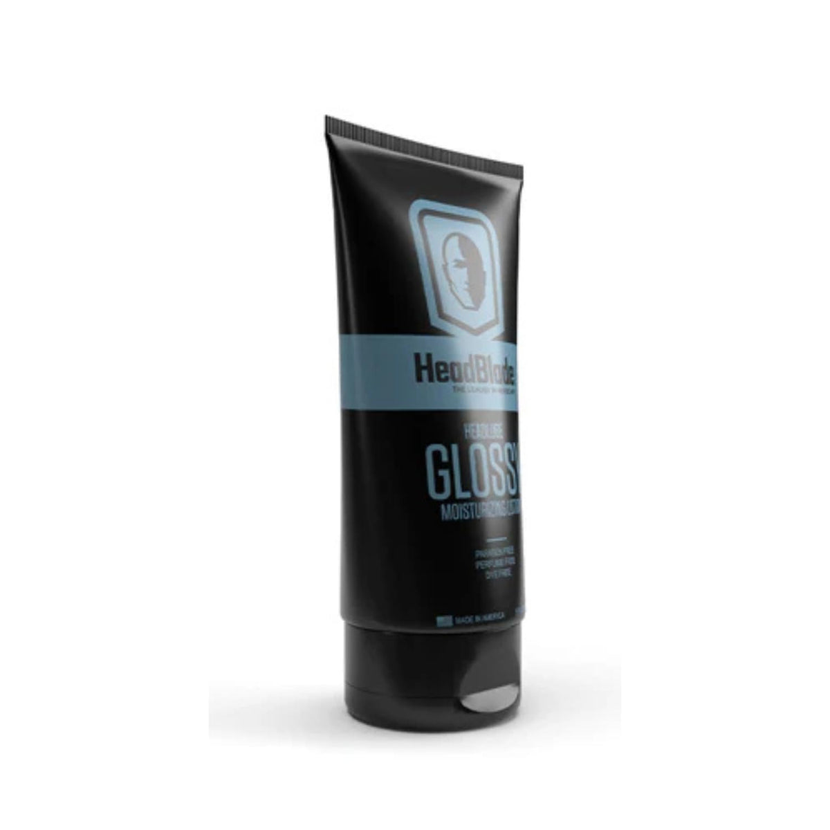 HeadBlade non greasy scalp moisturizing lotion with tea tree oil bottle angled view