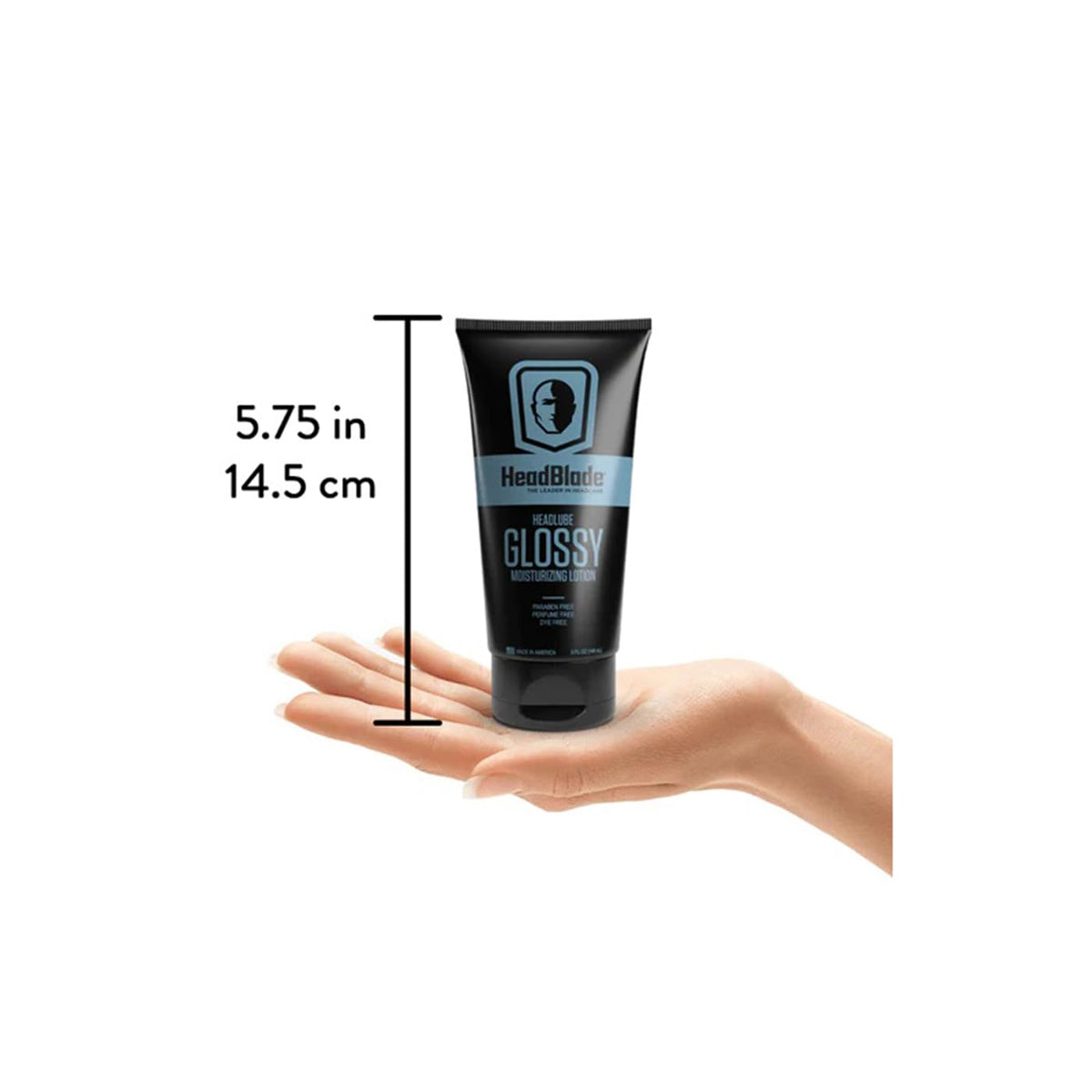 Premium imported HeadBlade high shine grease free aftershave lotion close up