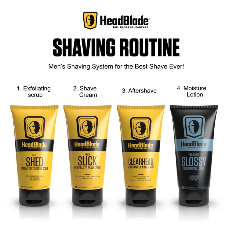 HeadBlade HeadLube Glossy natural finish scalp care moisturizer back label view