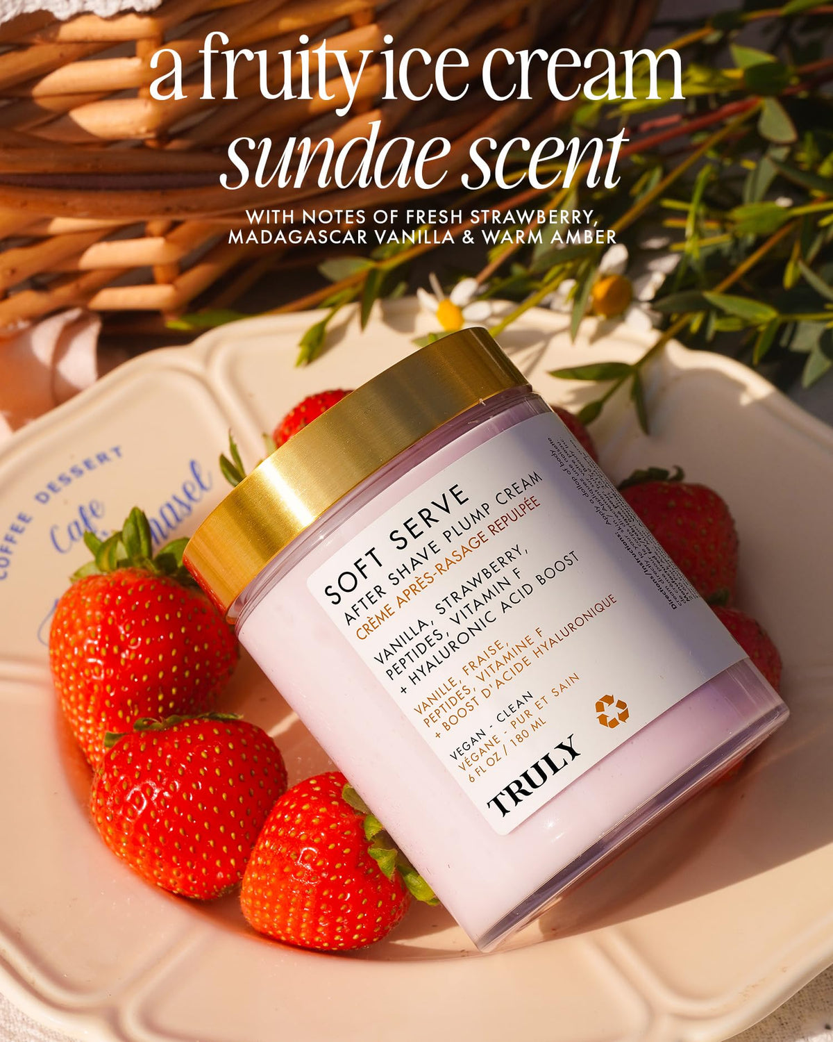 Truly Beauty Soft Serve Post Shave Lotion applied on skin illustrating its smooth absorption