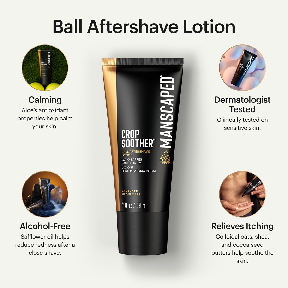 MANSCAPED Crop Soother alcohol free ball aftershave lotion for sensitive skin relief