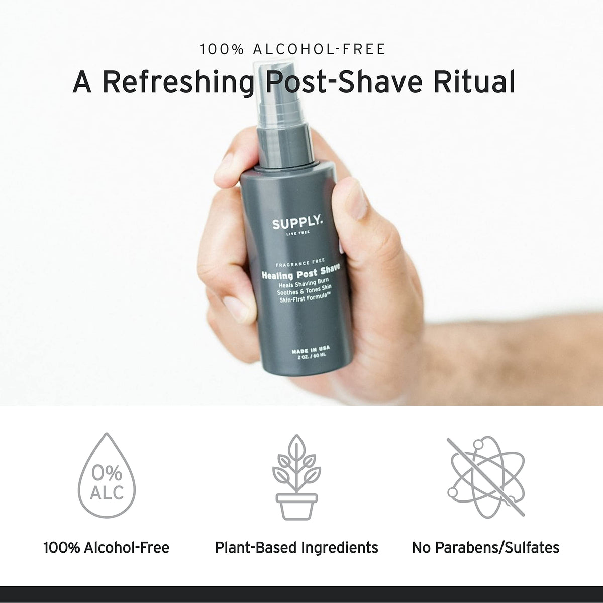 SUPPLY premium USA imported post shave spray bottle with pump nozzle