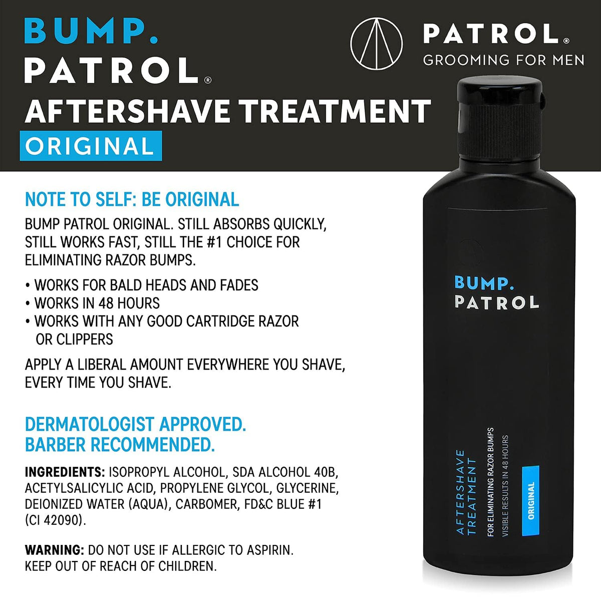 Bump Patrol razor bump stopper and ingrown hair treatment serum packaging details