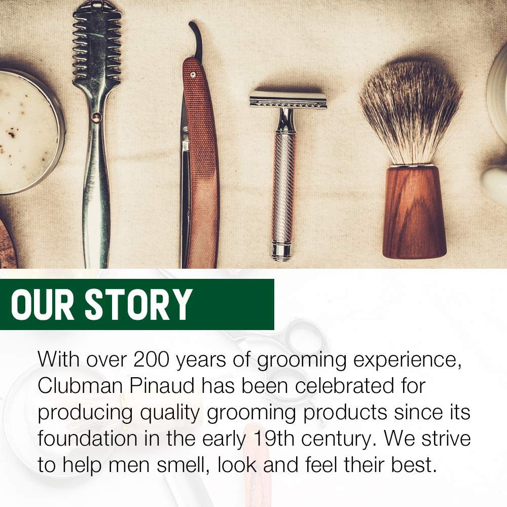 Clubman Pinaud post shave splash with exotic spices text label
