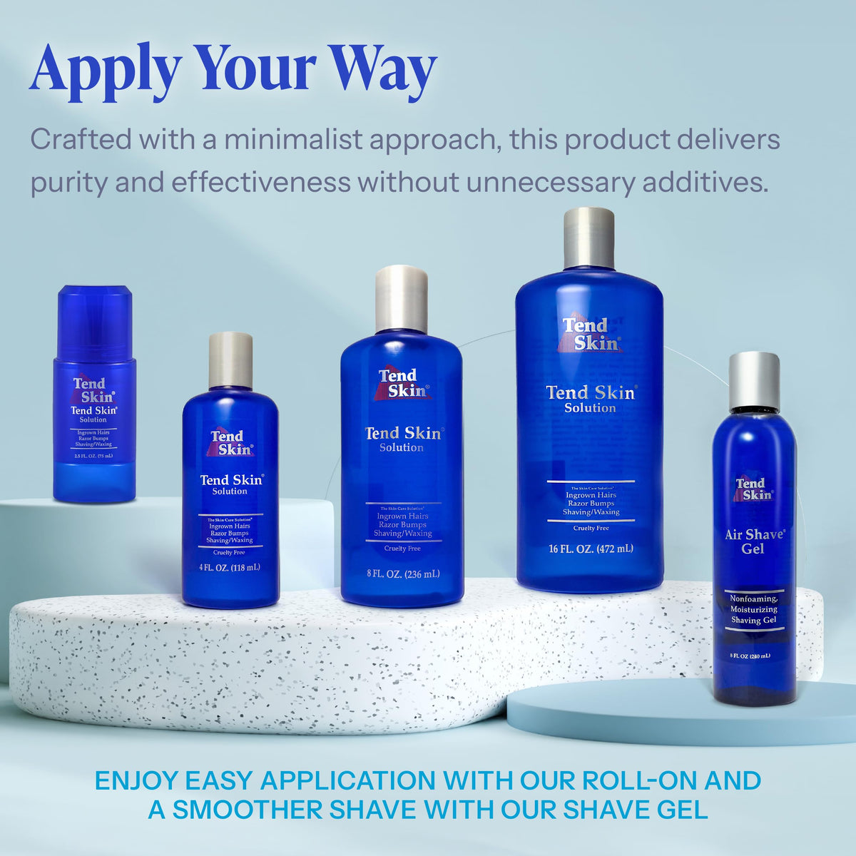 Tend Skin anti ingrown hair roll on liquid showing ingredients and safety seal