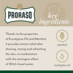 Proraso refreshing and toning formula 100 milliliters details panel