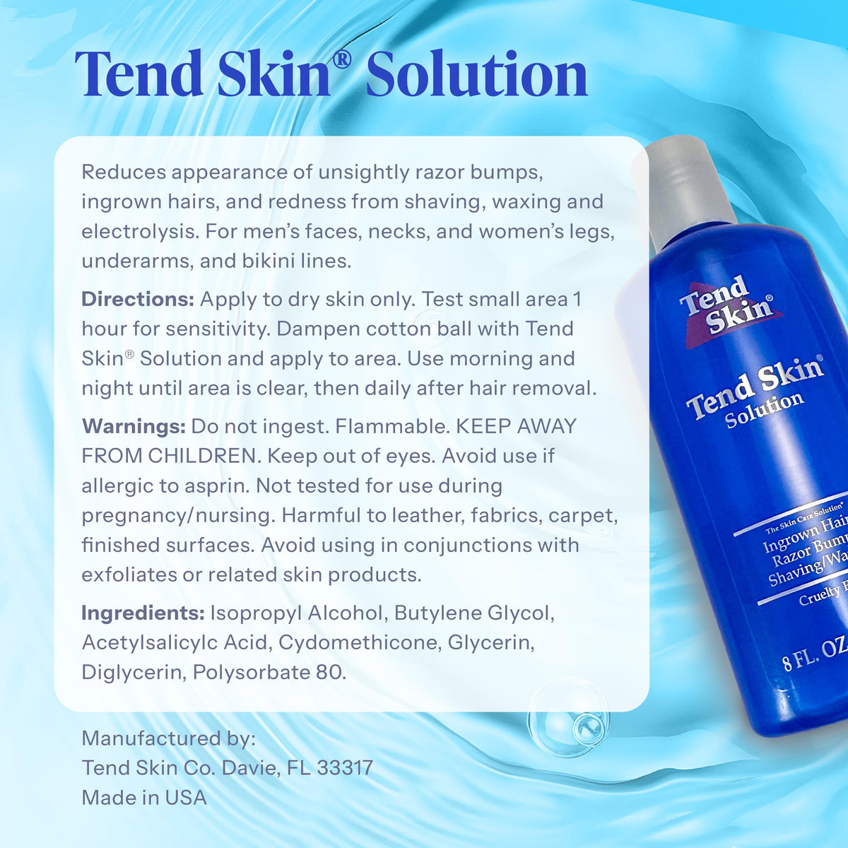 Tend Skin skincare solution bottle isolated on a clean background demonstrating genuine imported quality