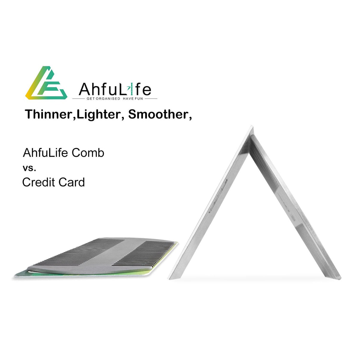 AhfuLife premium stainless steel pocket comb packaged inside its elegant gift box