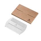 AhfuLife premium minimalist credit card size metal comb dimensions and packaging showcase