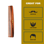 Hand-cut Wahl grooming comb for men being used on a thick beard