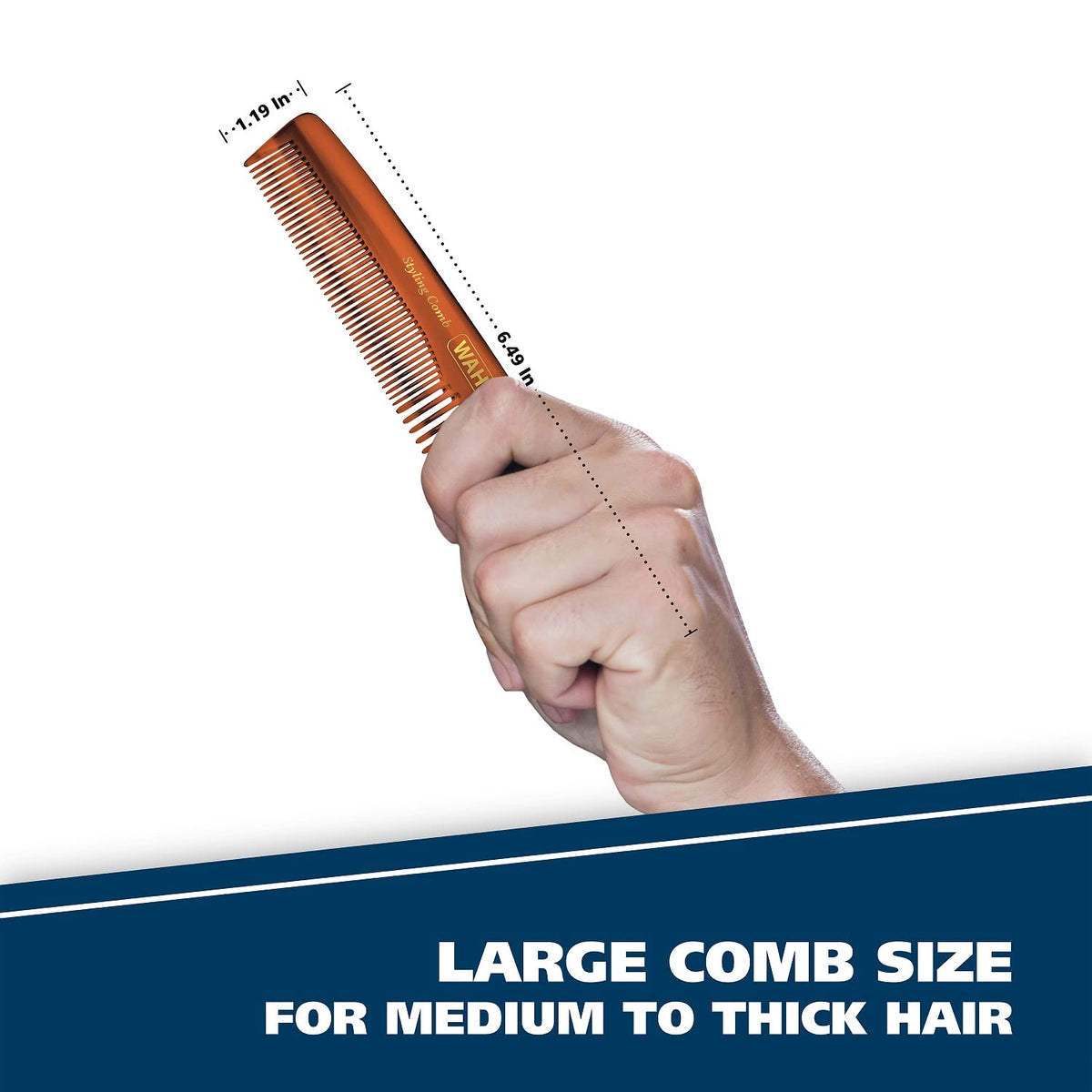 Wahl model 3328 styling comb side profile highlighting the plant based material