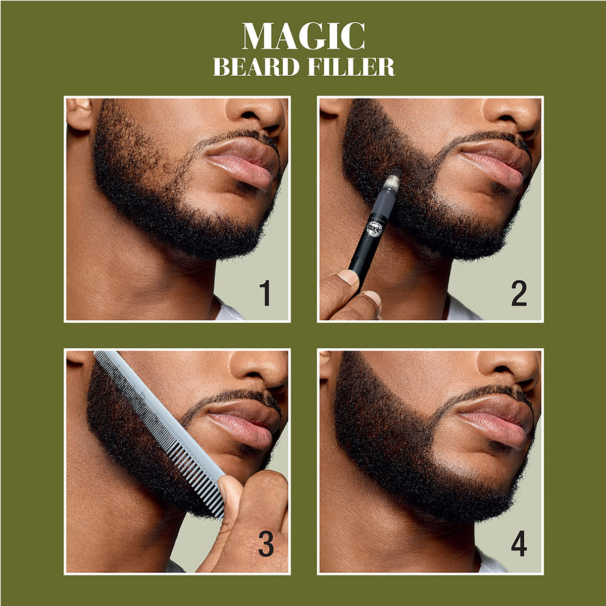 SoftSheen Magic beard pencil filler dual ended design featuring the precision applicator tip
