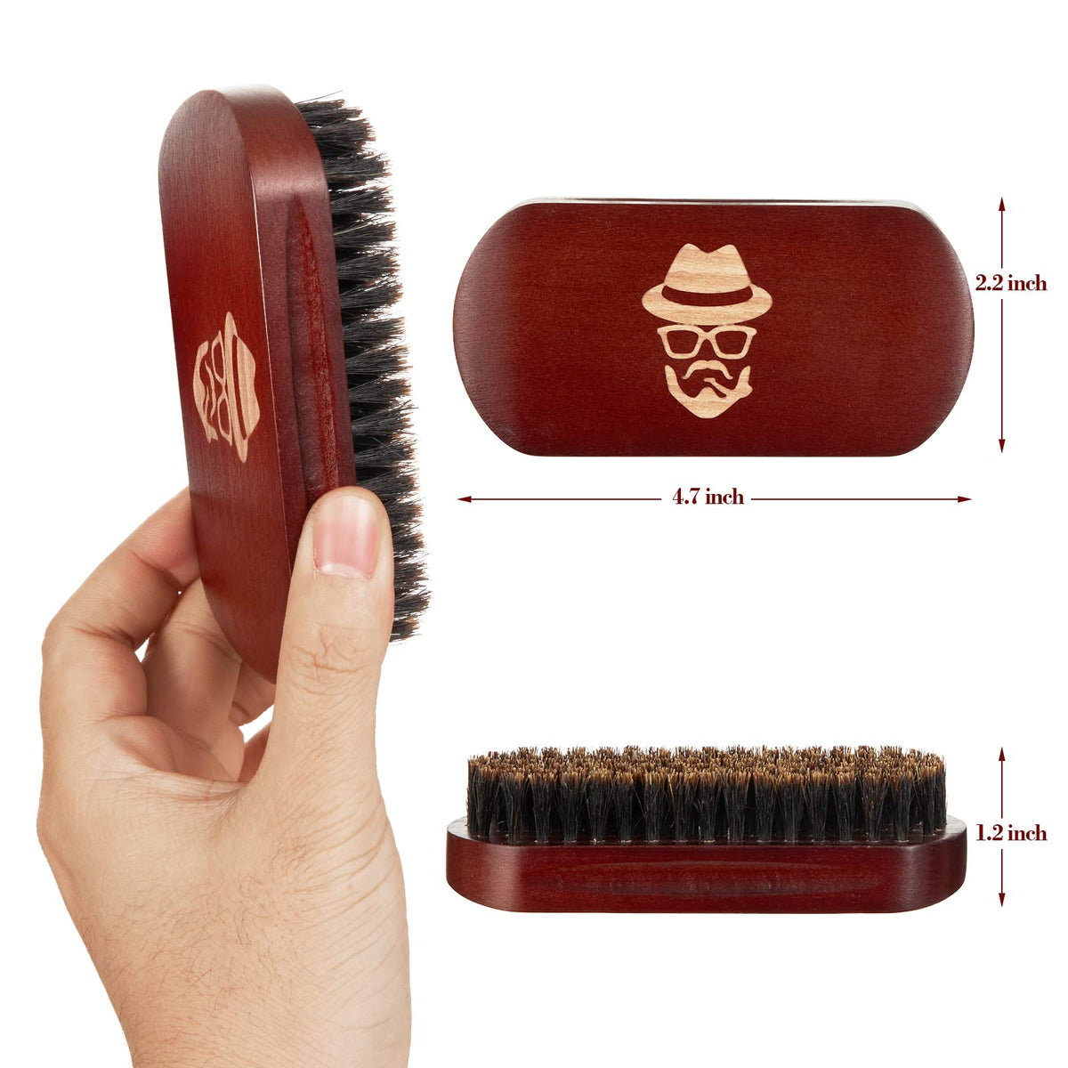 Sosoon wooden beard comb and oblong grooming brush for men mustache maintenance