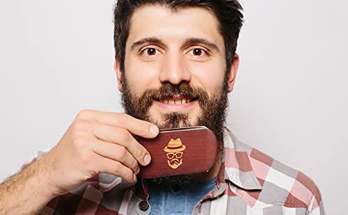 Men facial hair styling tool set featuring natural materials for beard care