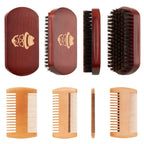 Travel friendly beard and mustache grooming kit with brush and comb combo