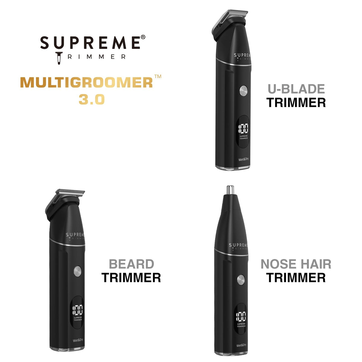 Supreme Trimmer 14 piece grooming kit with interchangeable heads
