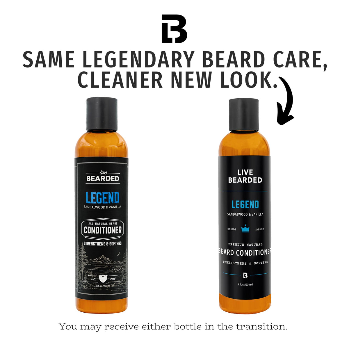 Live Bearded Legend conditioner bottle size 8 fluid ounces