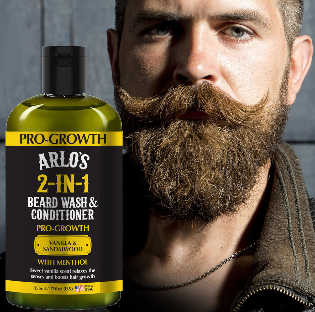 Arlo's beard care product with vanilla sandalwood scent
