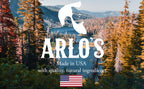 Back view of Arlo's 12 ounce beard wash bottle