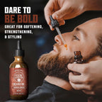 Viking Revolution natural mens grooming oil bottle with dropper cap
