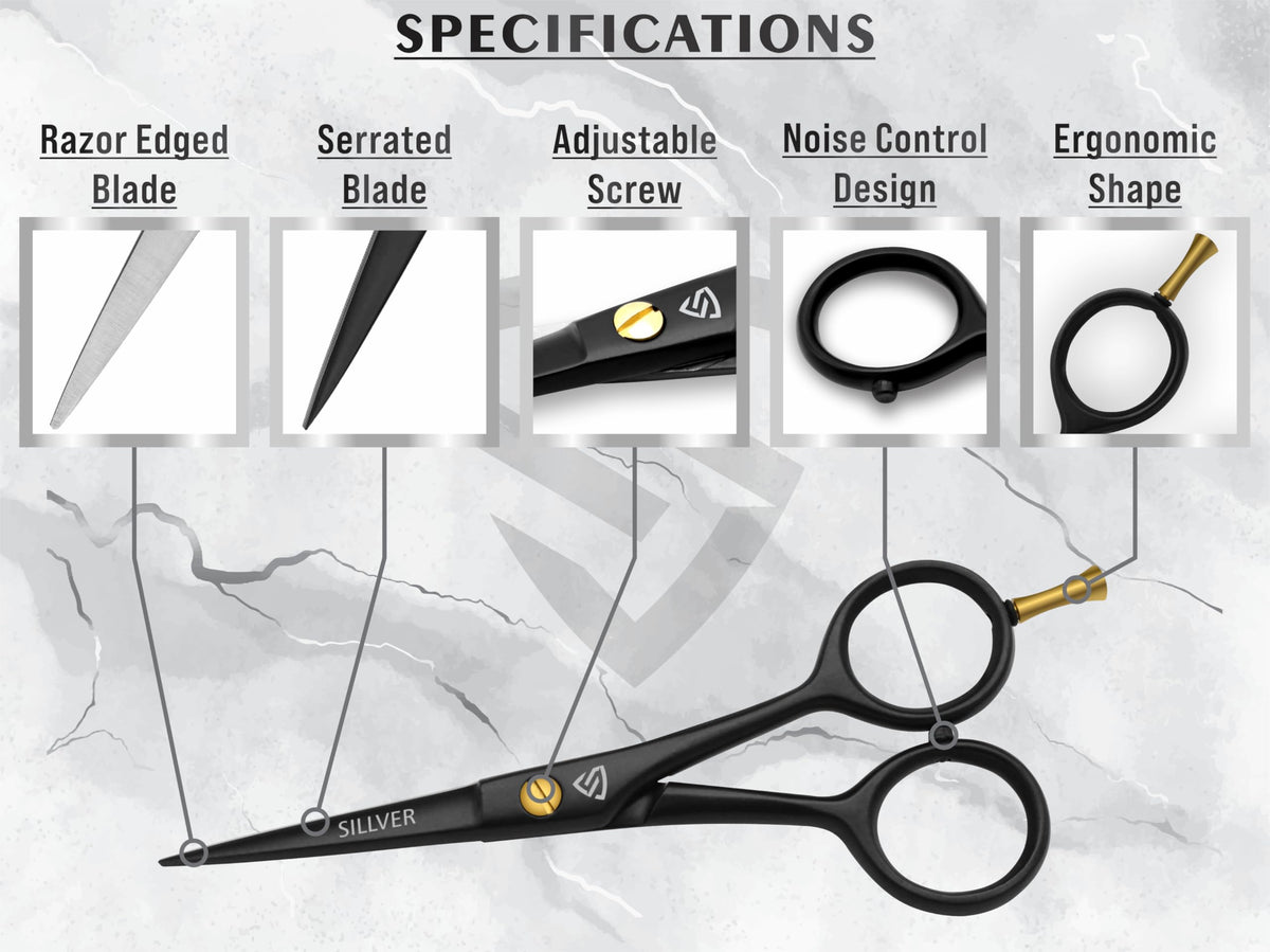 Compact mustache and beard combs alongside the sleek black travel pouch