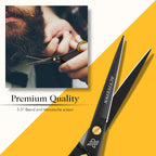 ACTIVEINN professional grooming shears being held to demonstrate the balanced ergonomic grip design.